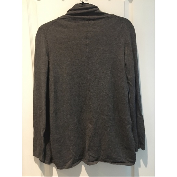 Zara Knit Grey Draped Neck Open Cardigan - Picture 6 of 10